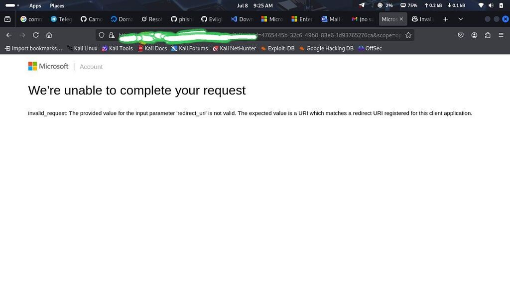O365 phishlets invalid request_uri issue - Evilginx - FluxxSet